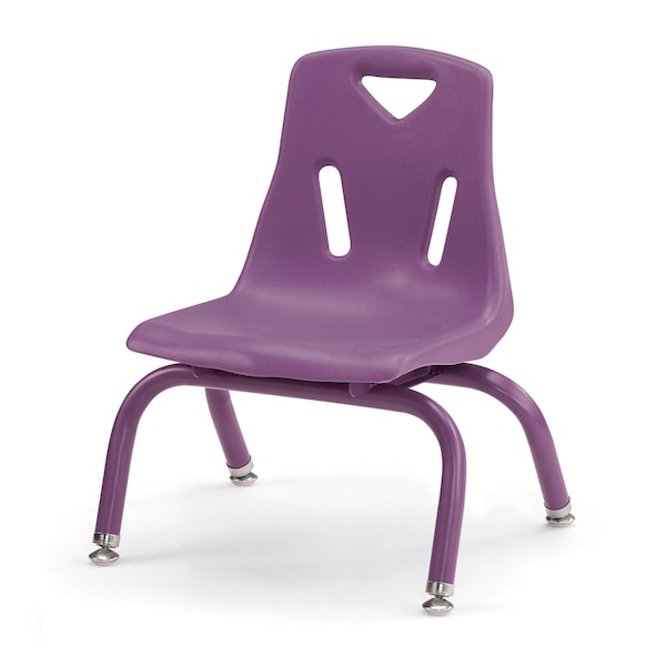 Berries Stacking Chairs with Powder-Coated Legs, 8 in. Ht, Set of 6, Purple